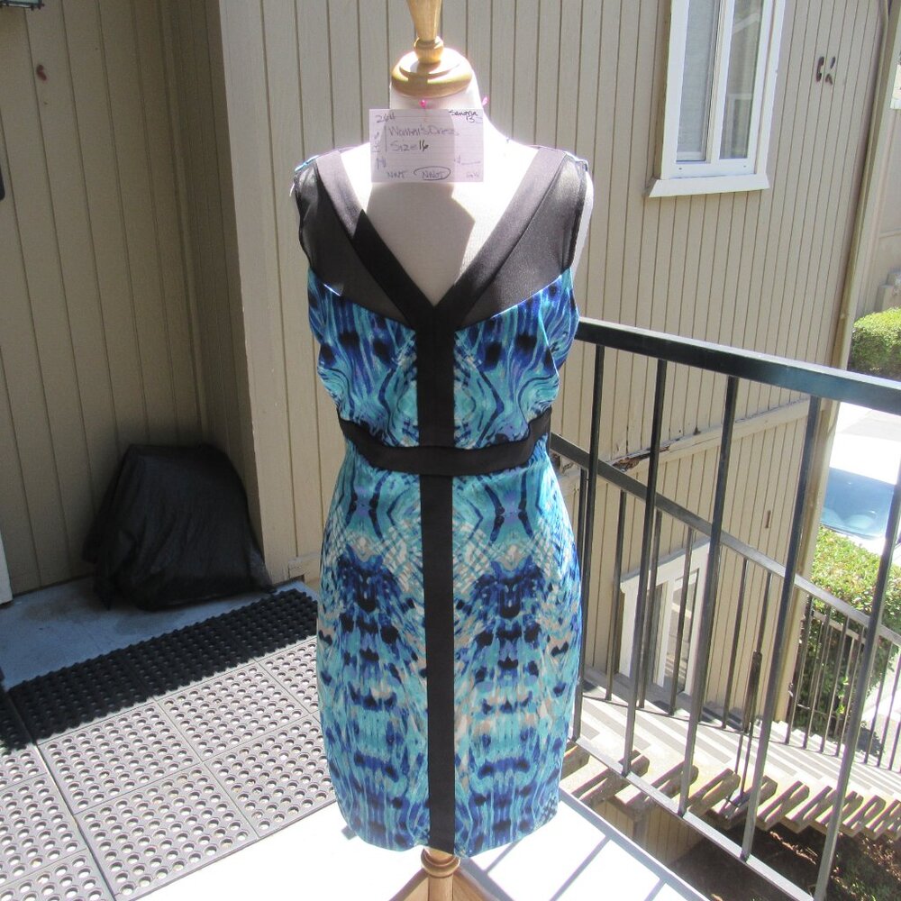 #266. NEW WOMEN'S TEAL BLUE DRESS BY SANGRIA  (SIZE 16)